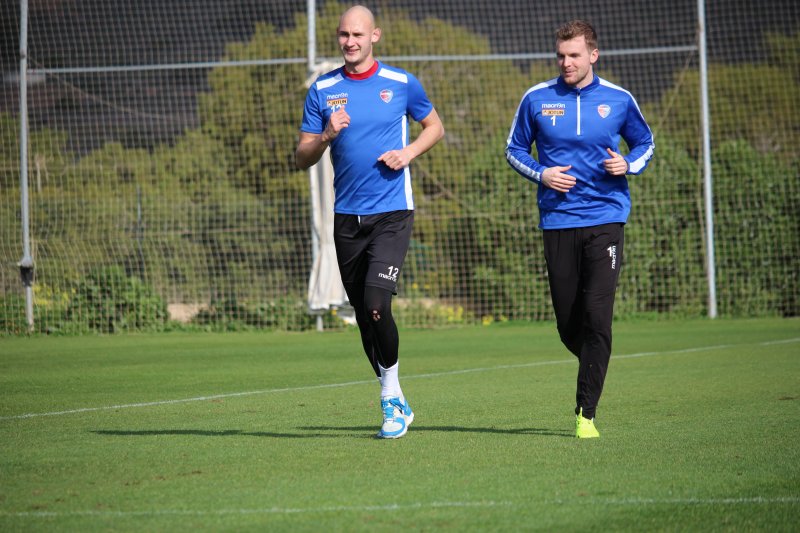 KEEPERE: Øystein Øvretveit og Ingvar Jónsson under treningsleiren på La Manga.