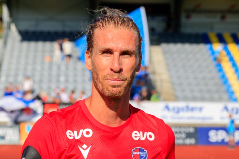 Målscorer Sandefjords Quint Jansen etter eliteseriekampen i fotball mellom Jerv og Sandefjord på Levermyr stadion i GrimstadFoto: Tor Erik Schrøder / NTB