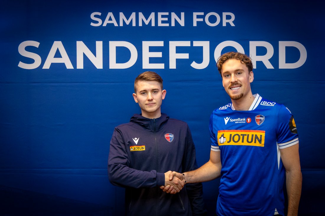 Sportssjef Matteus Bårdsen og den nysignerte Nikolaj Möller