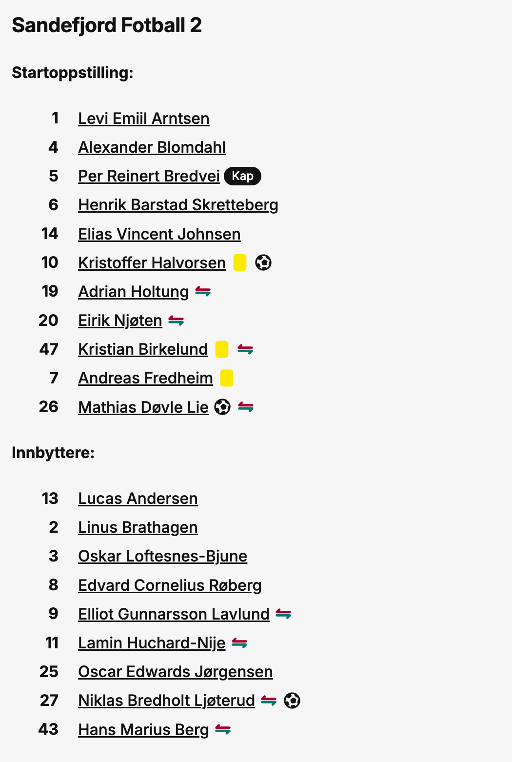 Skjermdump fra fotball.no