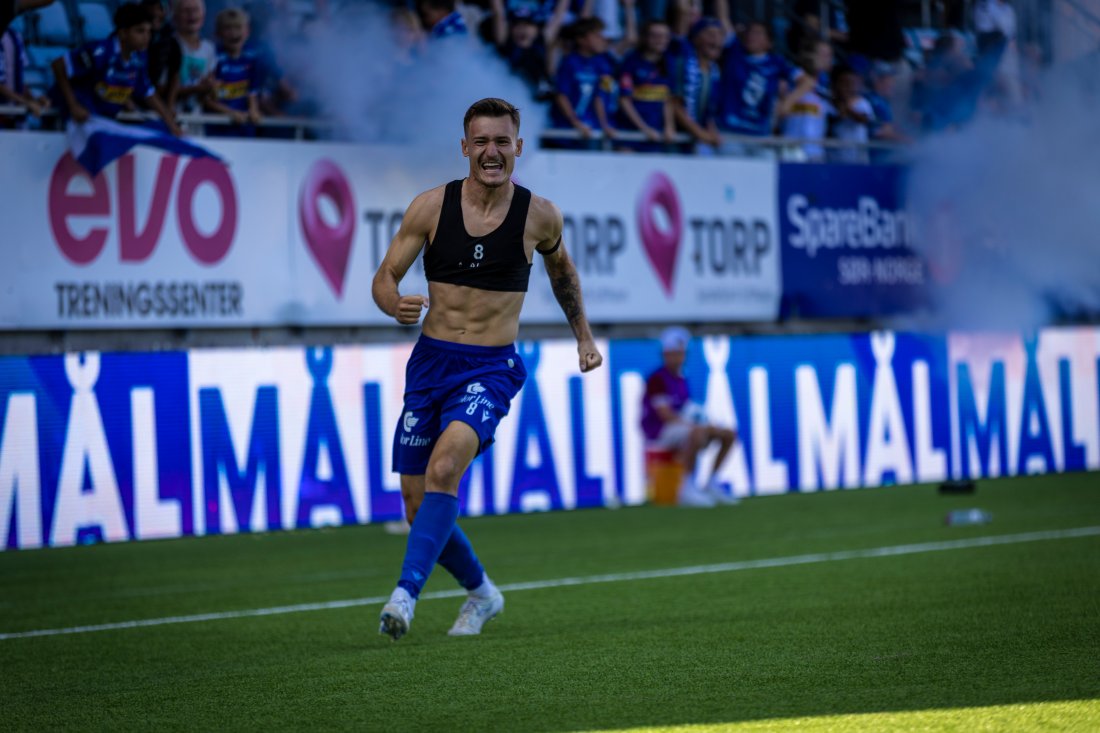 Robin Dzabic var ganske så fornøyd med å sette inn seiersmålet mot Sarpsborg 08